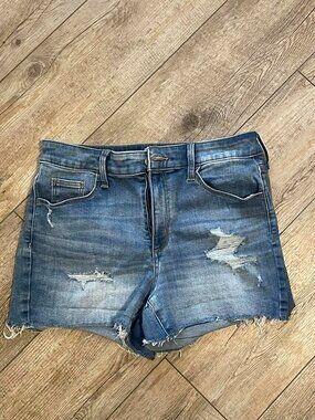 Women’s Jean Shorts, Universal Thread High Rise Midi Distressed Denim, Size 10